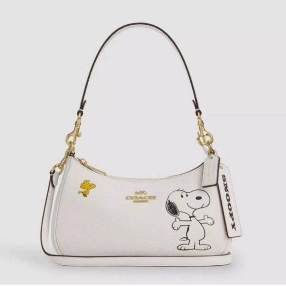 Coach Handbags - Coach X Peanuts Leather Teri Shoulder/Cross Body Bag with Snoopy & Woodstock,NWT